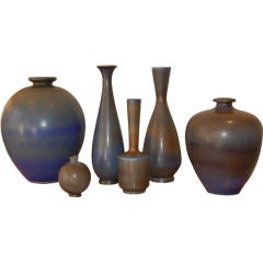 Vintage Grouping of Studio Vases by Berndt Friberg