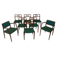 Set of Eight Rosewood Dining Chairs by Nils Moeller