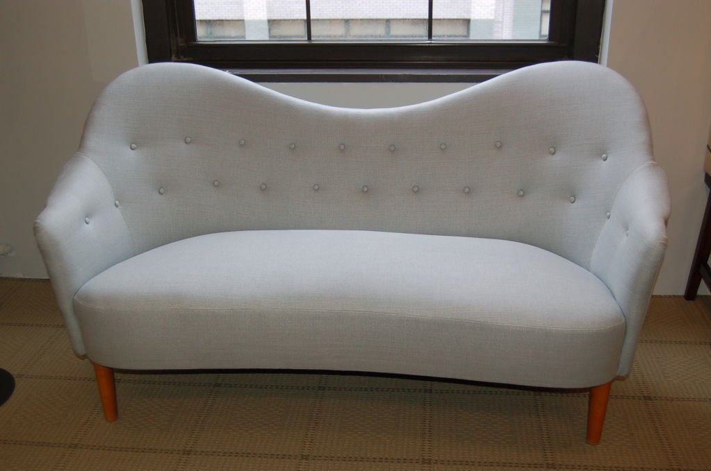 20th Century Pair of sculptural sofas by Carl Malmsten