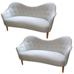 Pair of sculptural sofas by Carl Malmsten