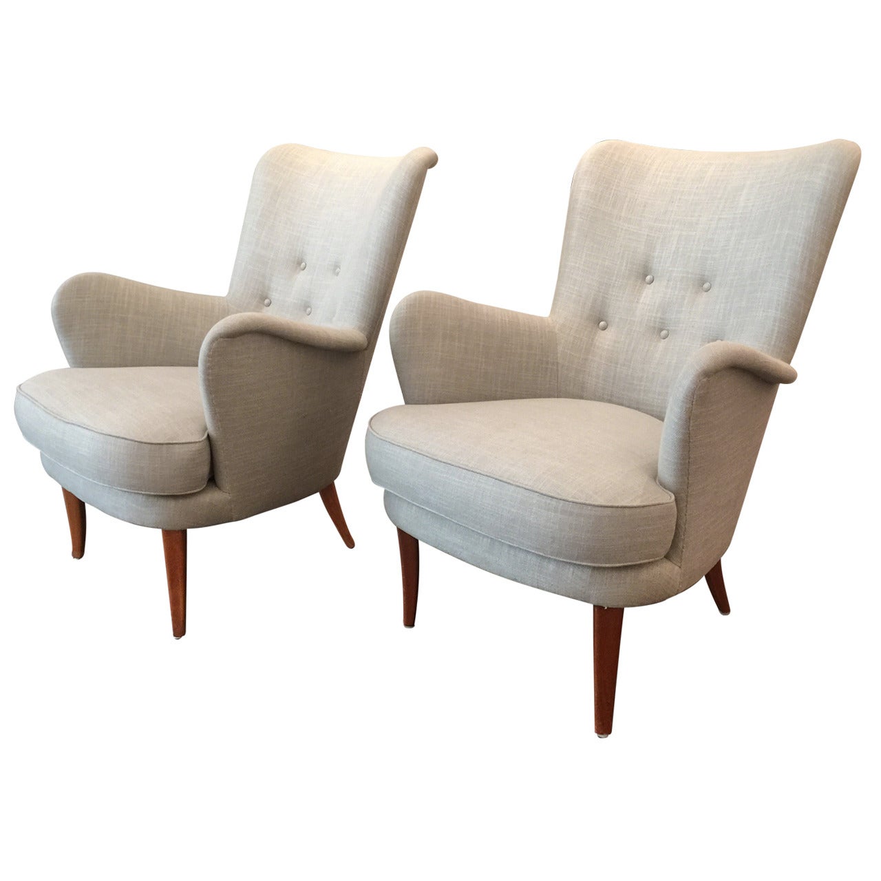 Pair of Upholstered Armchairs by Carl Malmsten