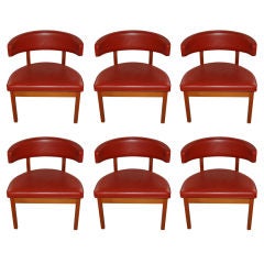 Set of six sculptural chairs by Borge Mogensen , Denmark Set of six sculptural chairs by Borge Mogensen , Denmark
