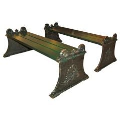 Vintage Pair of Garden Benches by Folke Bensow Sweden ca 1925