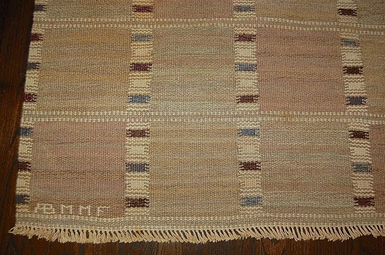 Scandinavian Modern Flatweave carpet by Barbro Nilsson, MMF