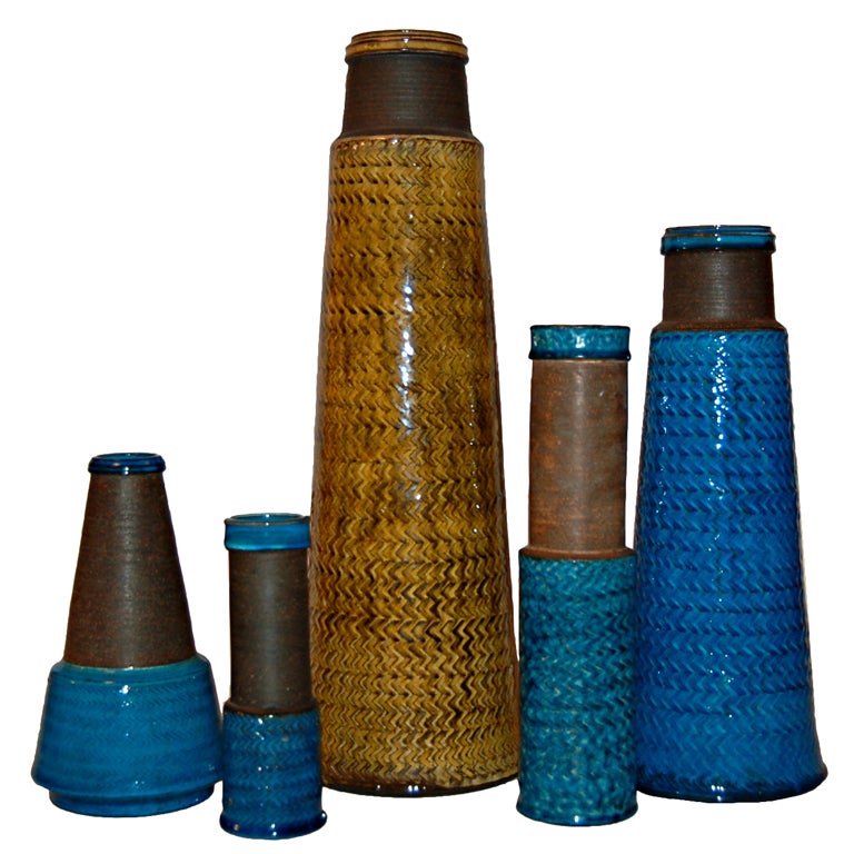 Grouping of vases by Herman Kahler, Denmark ca. 1960 at 1stDibs