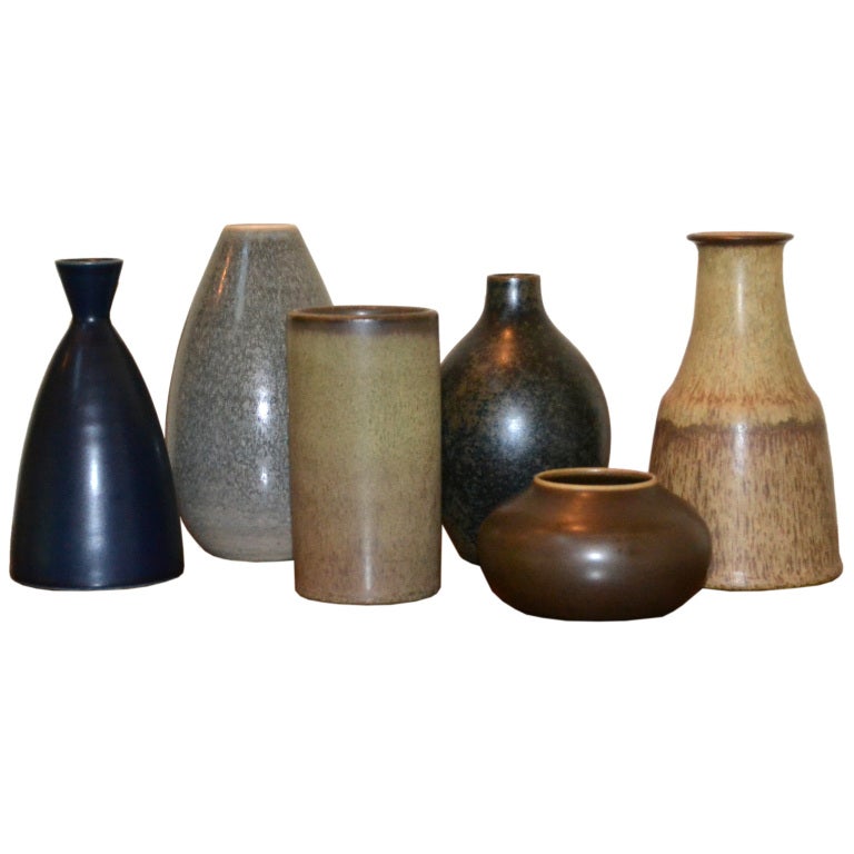 Grouping of "Tobo" Ceramic vases by Ingrid and Erich Triller