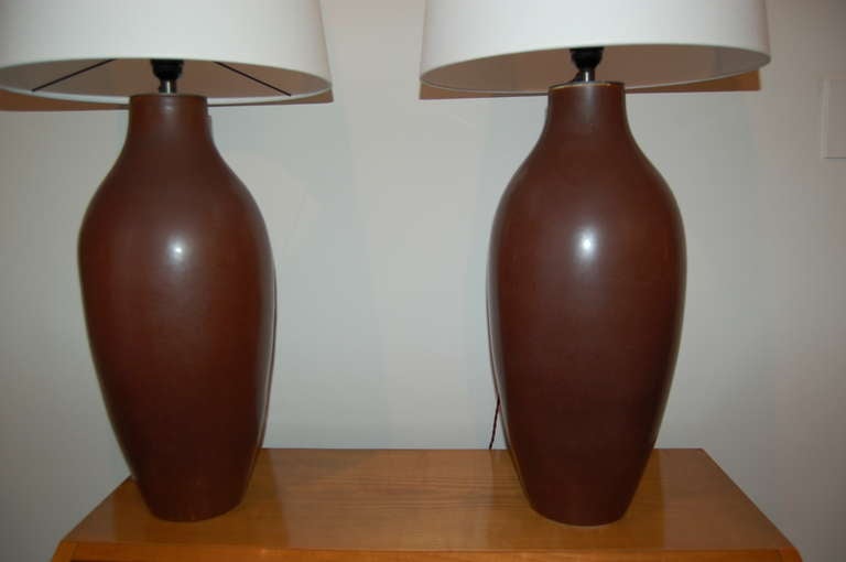 Swedish Pair Of Ceramic Lamps By Carl Harry Stalhane