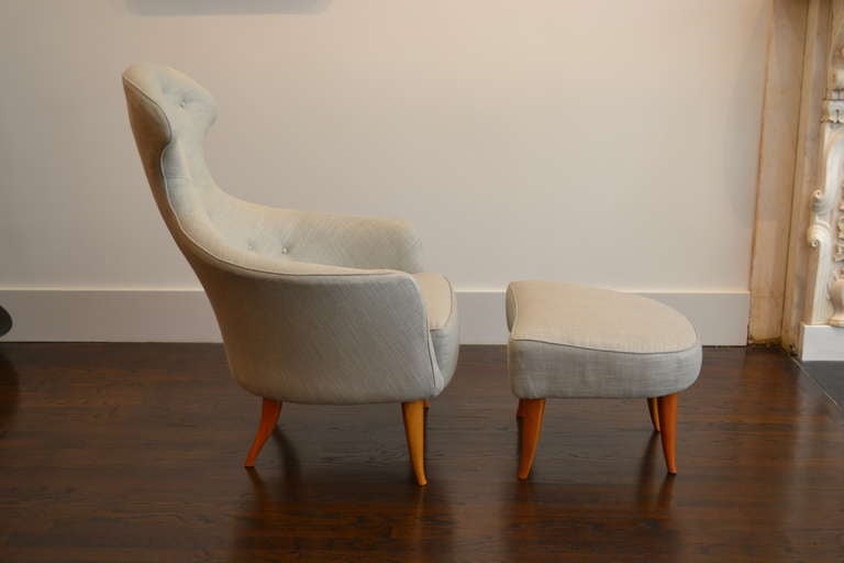 Scandinavian Modern Lounge Chair And Ottoman By Kerstin Horlin Holmquist Sweden Ca. 1955