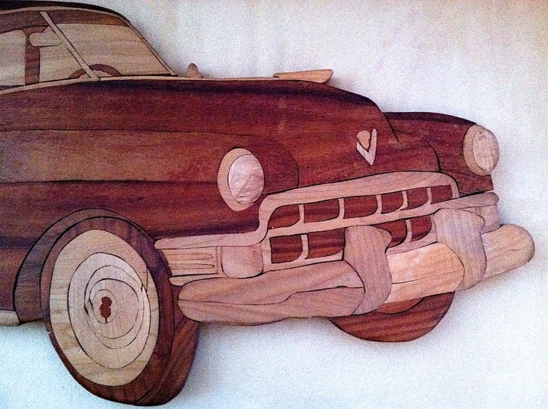A phenomenal homespun wall-mounted representation of a 1949 Cadillac. Perfect for the car buff!

We ship internationally.
