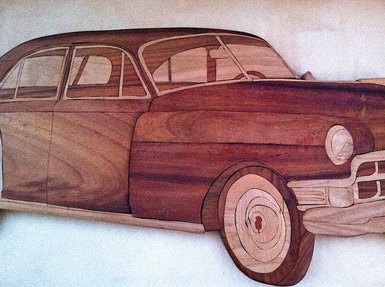 1949 Cadillac Inlaid Wall Decoration In Good Condition In San Francisco, CA