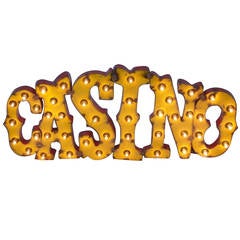 Antique Lighted Casino Sign