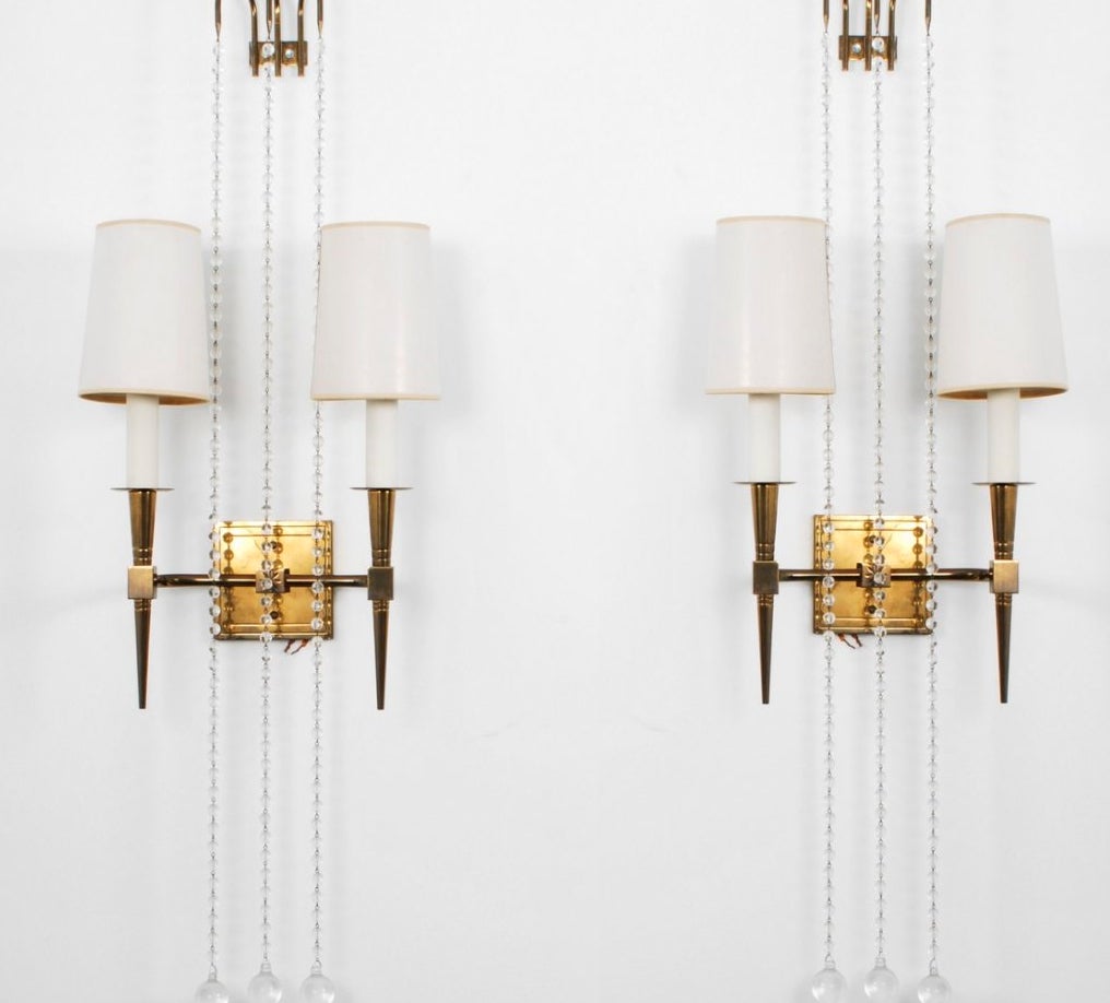 Regal Pair of Tommi Parzinger Wall Sconces