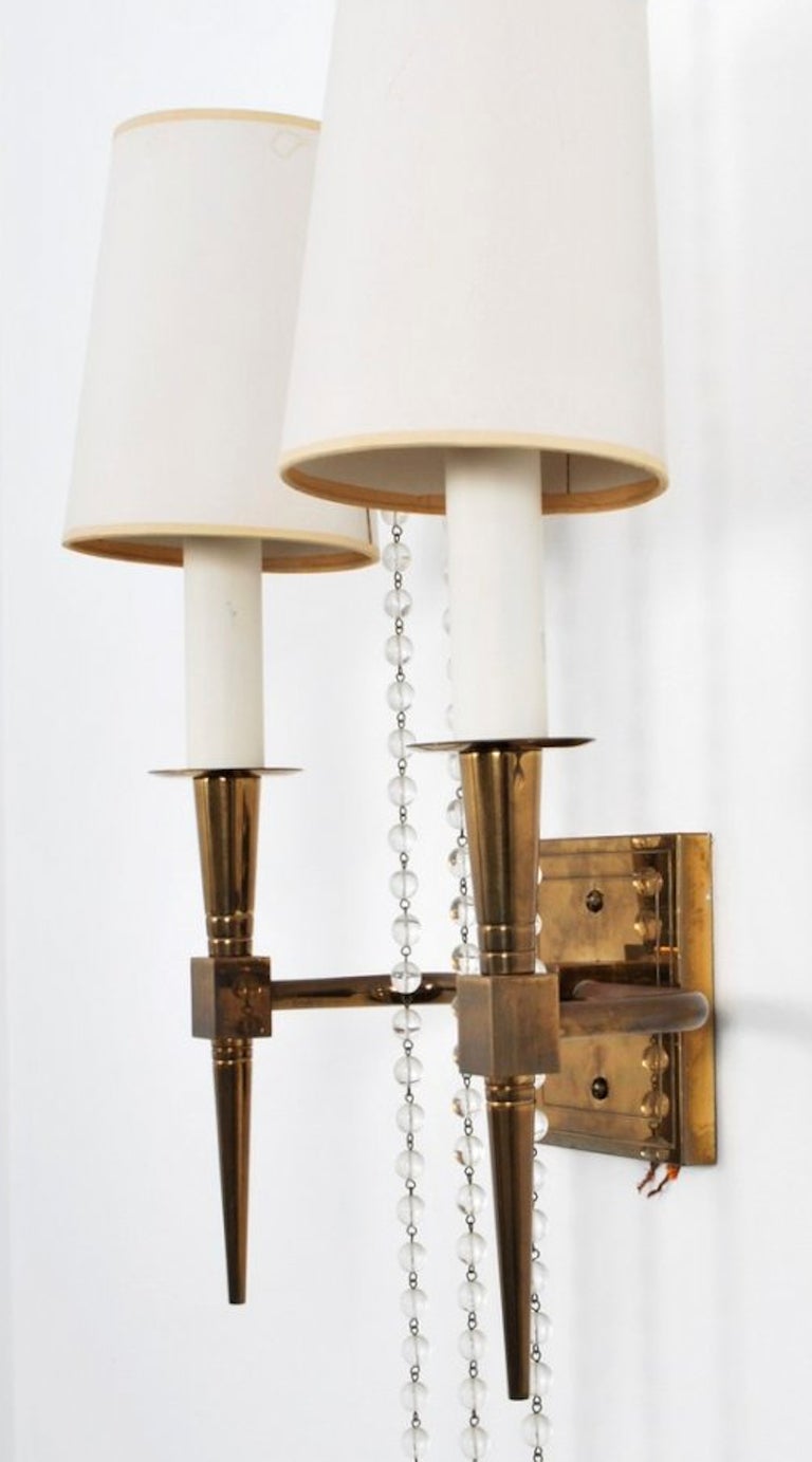 Regal Pair of Tommi Parzinger Wall Sconces In Excellent Condition In San Francisco, CA