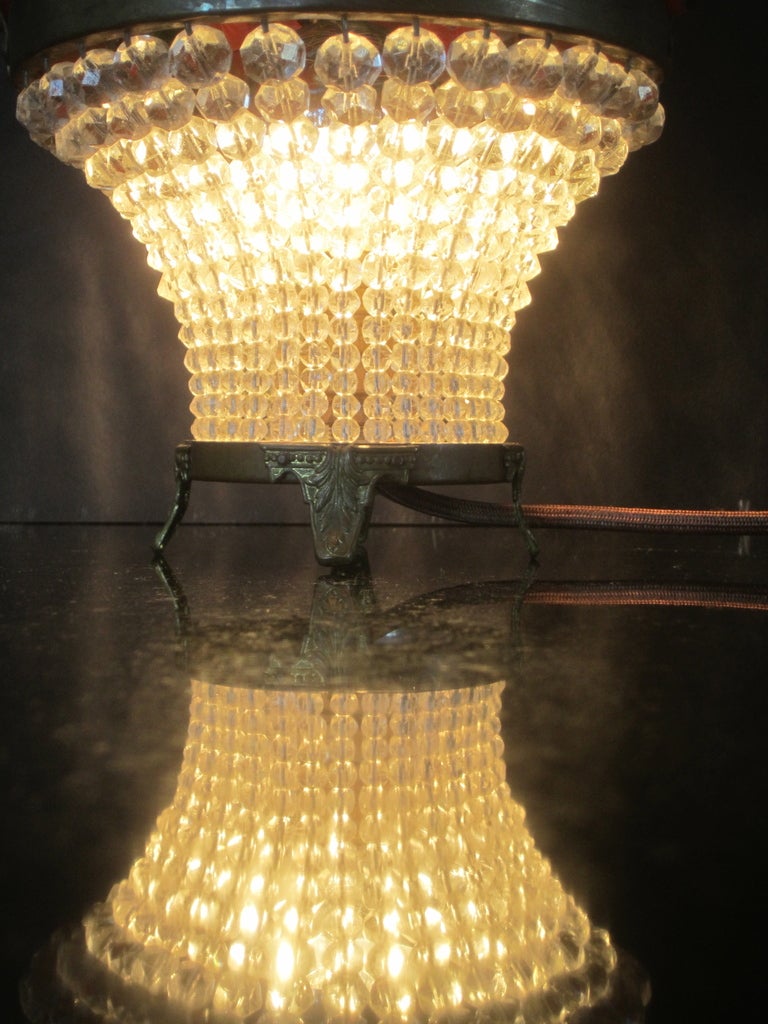 Bohemian Glass Flower Basket Table Lamp 1