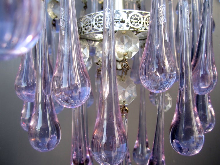 20th Century Italian Crystal Teardrop Chandelier