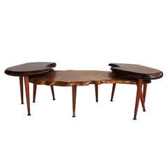 Used Nested Set of Three Live Edge Cocktail Tables