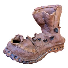 Funky Clay Boot Sculpture