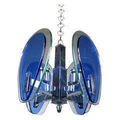 Fontana Arte-style Two Toned Pendant, C. 1970s