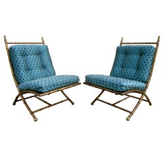 Pair of French 40s Campaign Style Chairs