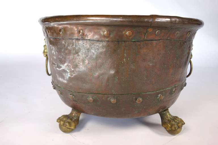 19th Century Hand Hammered Copper Fire Bucket For Sale
