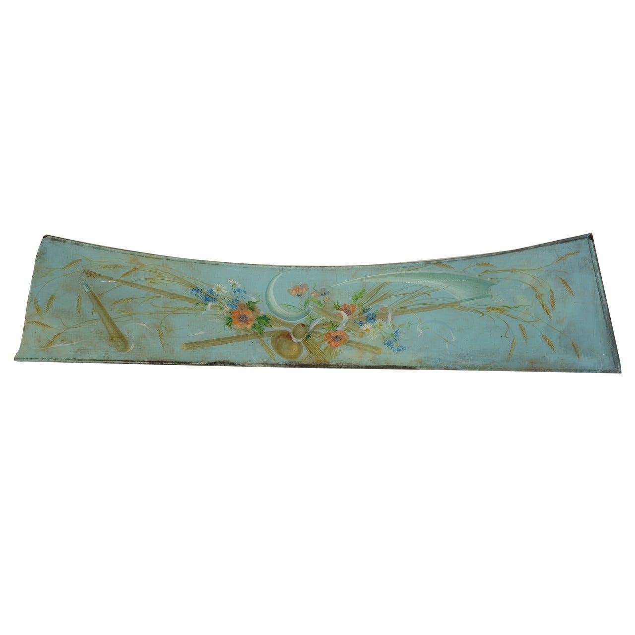 French Patisserie Reverse Painted Glass Panel For Sale