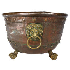 Antique Hand Hammered Copper Fire Bucket