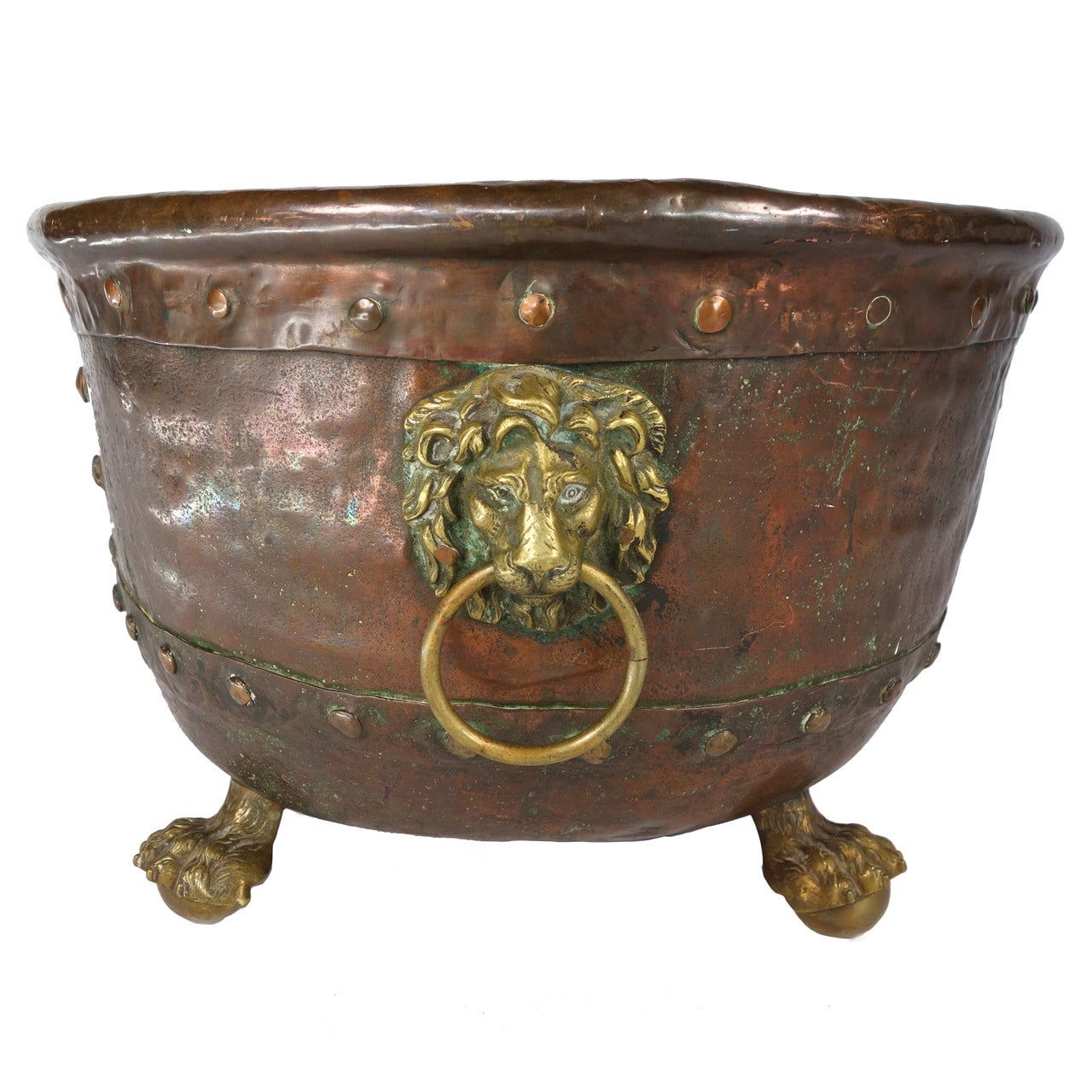 Hand Hammered Copper Fire Bucket For Sale