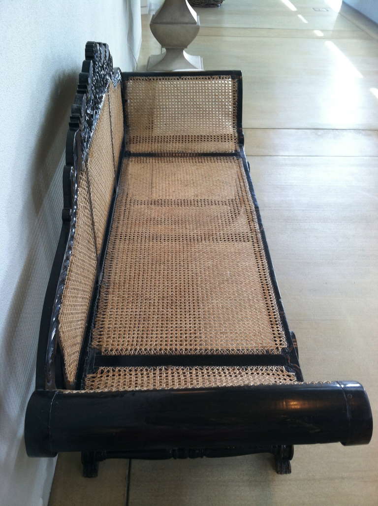 19th Century Anglo Indian Ebony Bench For Sale 4