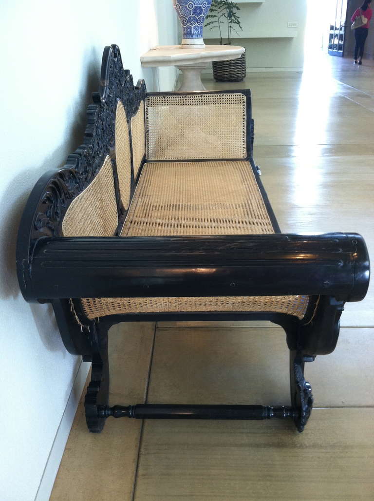 19th Century Anglo Indian Ebony Bench #2 For Sale 2