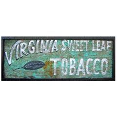 Virginia Sweet Leaf Tobacco Advertising Sign, circa 1940s