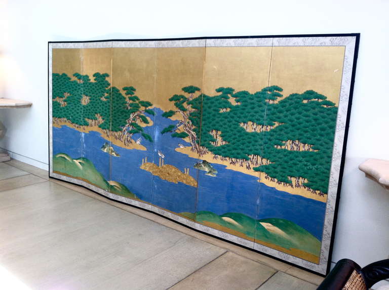 Exceptional Pair of Japanese Kano School Screens 1