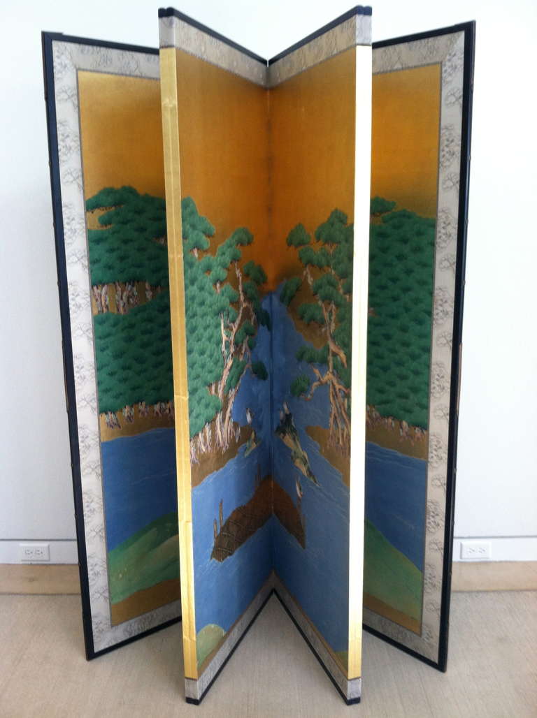 Exceptional Pair of Japanese Kano School Screens In Good Condition In San Francisco, CA