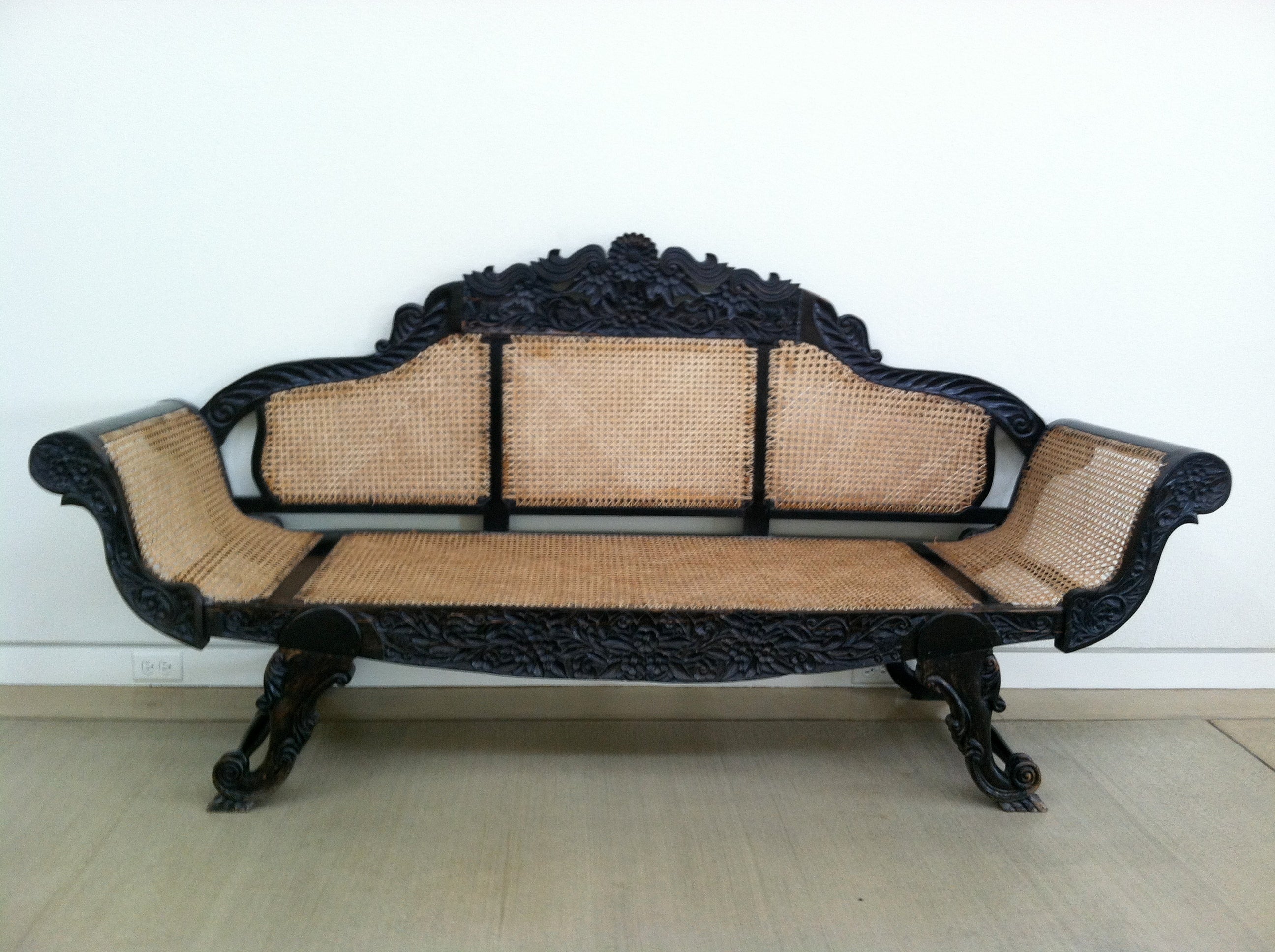 19th Century Anglo Indian Ebony Bench For Sale