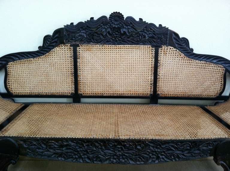 19th Century Anglo Indian Ebony Bench For Sale 5