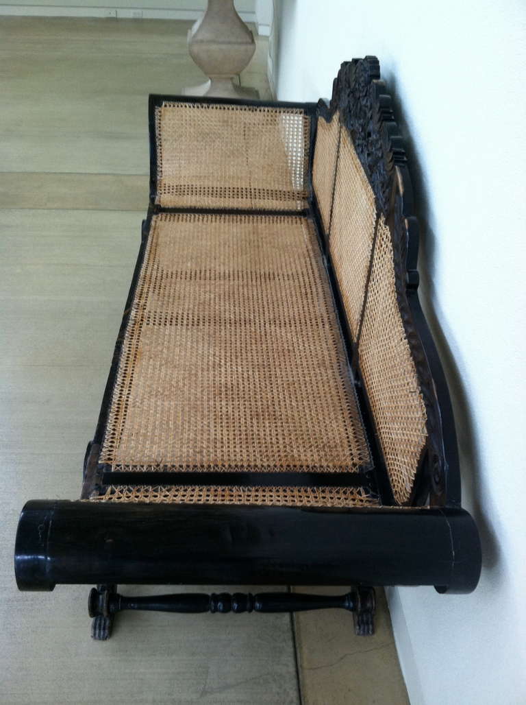 19th Century Anglo Indian Ebony Bench For Sale 6