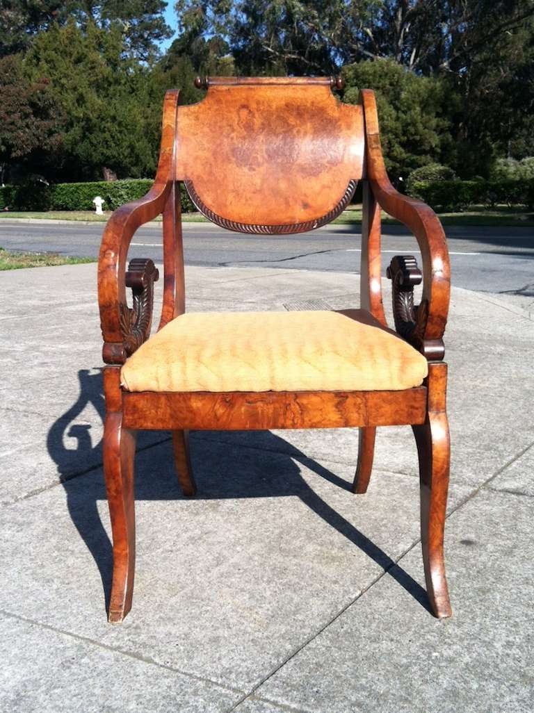 Karelian Birch Russian Side Chair In Excellent Condition In San Francisco, CA