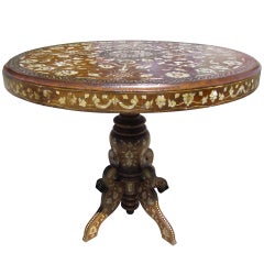Inlaid Syrian Center Table from Collection of  Aileen Getty