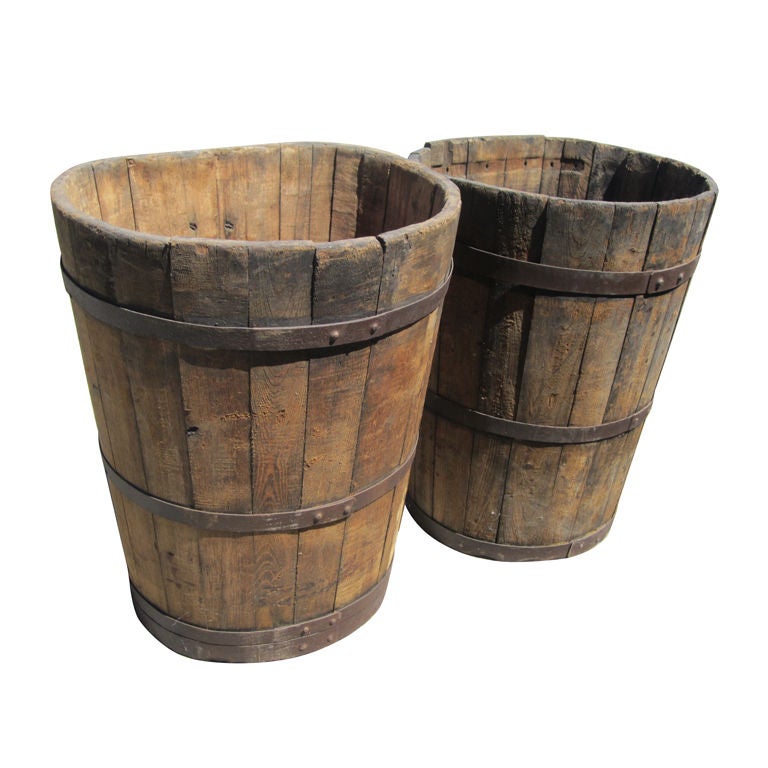 Pair of French Grape Picking Baskets For Sale