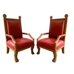Pair of Mid-Century Ceruse Armchairs