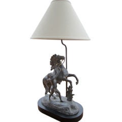 Antique Man and Horse Table Lamp