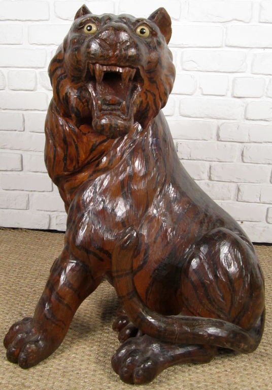 Carved Wooden Tiger