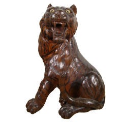Carved Wooden Tiger