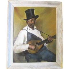 Southern African American with Top Hat and Banjo