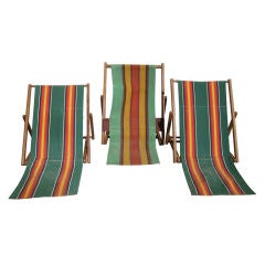 Vintage Set of Three Beach Chairs