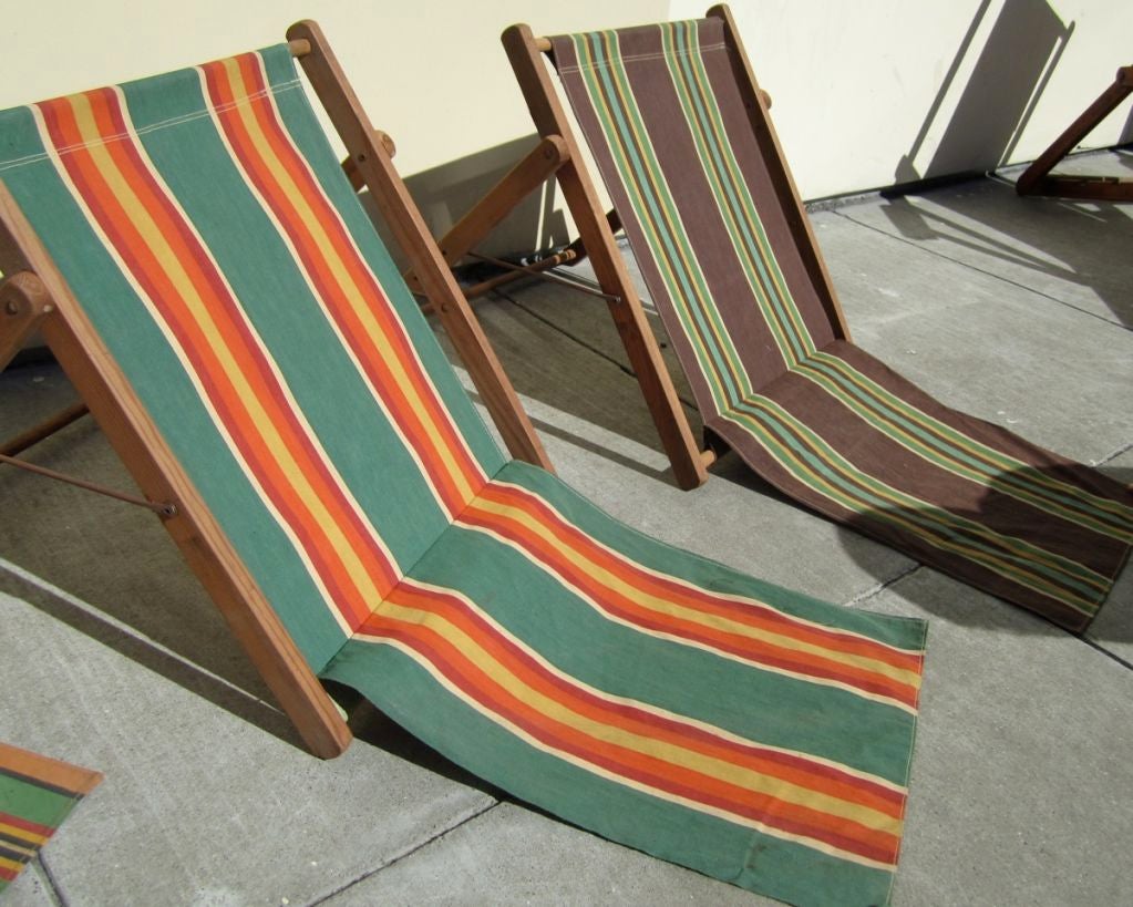 Set of Four Vintage Beach Seats In Good Condition In San Francisco, CA