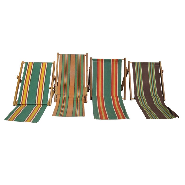 Set of Four Vintage Beach Seats