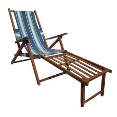 Vintage Brilliant Beach Lounger with Foot Rest