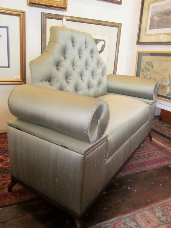 40s Hollywood Glam Settee with Secret Storage 3