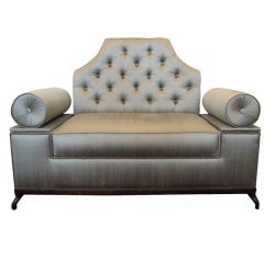 40s Hollywood Glam Settee with Secret Storage