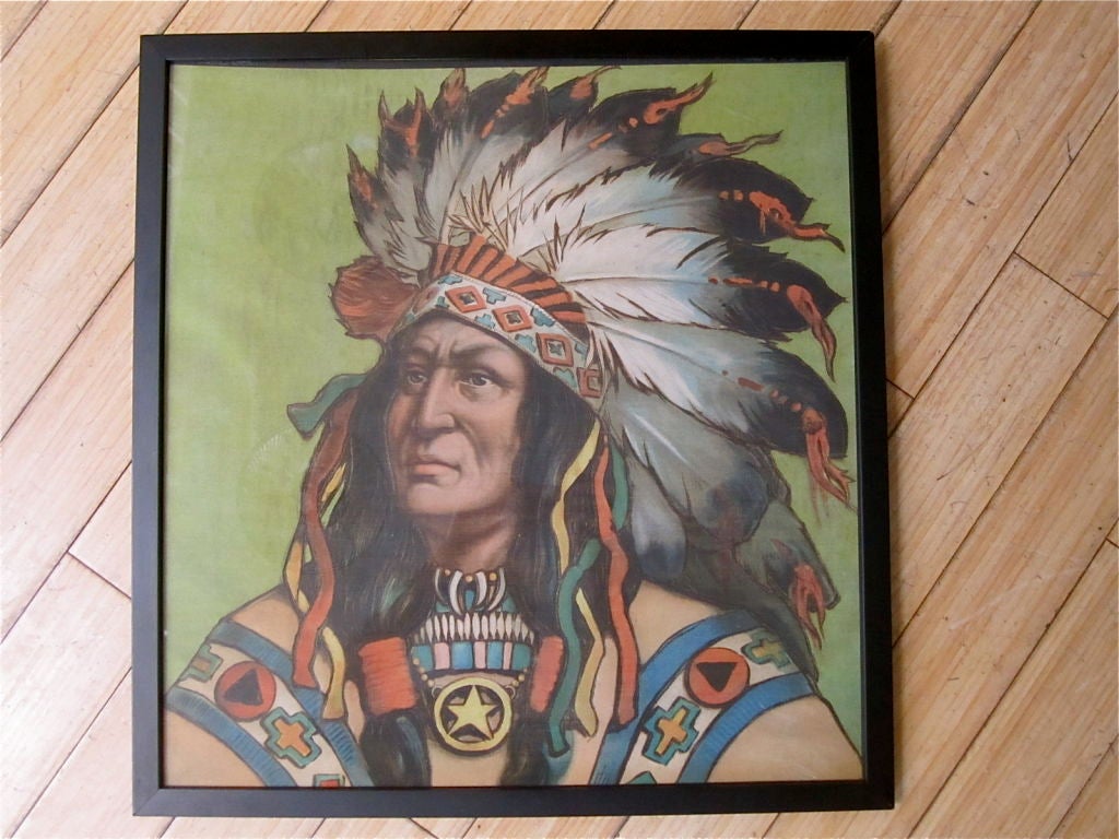 This is a wonderful framed circus banner from the Buffalo Bill days.